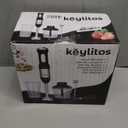 Keylitos 5 in 1 Immersion Hand Blender Mixer, [Upgraded] Handheld Stick Blender with 600ML Chopper, 800ML Beaker, Whisk and Milk Frother for Smoothie, Baby Food, Sauces Red,Puree, Soup (Black)