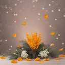 UiiziC Artificial Flowers Jasmine 8 PCS 31"/80cm Faux Plants Bulk Fake Flower Bouquet for Vase Fillers Floral Arrangement Wreath Wedding Party Bouquets Garden Centerpieces Decor (Orange)
