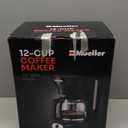 Mueller 12-Cup Drip Coffee Maker - Borosilicate Carafe, Auto-Off, Reusable Filter, Anti-Drip, Keep-Warm Function, Clear Water Level Window Coffee Machine, Kitchen Essentials & Accessories