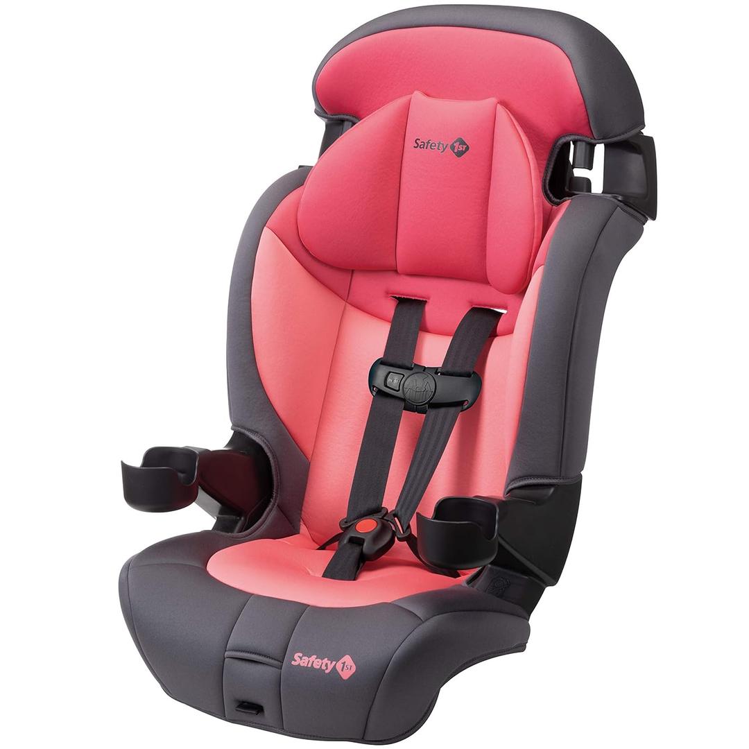 Safety 1st Grand 2-in-1 Booster Car Seat, Forward Facing Car Seat with Harness, High Back Booster Seat for Car, 30-65 Pounds and Belt-Positioning Booster, Car Seats, 40-100 Pounds, Sunrise Coral
