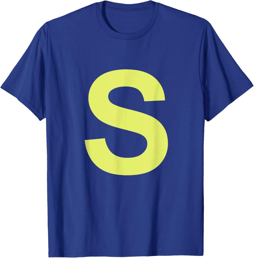 Chipmunk Halloween Carnival Group Costume Letter S Shirt Blu T-Shirt