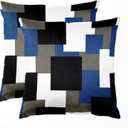 Royal Blue Throw Pillow Covers, 18x18 Inches Set of 2 Modern Abstract Geometric Pillowcase, Blue White Square Accent Cushion Case, Soft Pillow Cover for Couch Sofa Bedroom Living Room