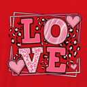 Valentines Shirts for Women V-Neck Valentine Day T-Shirt Love Tee Heart Tops (S)