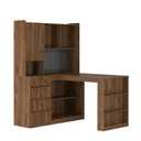 WYMCHMSX Computer Desk ，L Shaped Desk,Corner Desk,Study Table，Writing Desk,2-in-1，Artificial Board，Bookshelf,Drawers,Storage ，with LED Light, Charging Station，Home Office