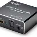 4K x 2K HDMI Audio Extractor Splitter, HDMI to HDMI Audio Converter Adapter Support Ultra HD 4K Toslink Optical Audio Output and 3.5mm Audio with Optical Fiber Cable
