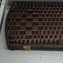 Red Lantern 4 ft. Short Diamond Weave Fiber Folding Screen - Dark Mocha - 4 Panel