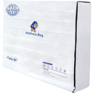 Plastic Mattress Bag for Moving Storage, 6 Mil Waterproof Zippered Mattress Cover, Mattress Protector for Moving Supplies - Queen Size (White)