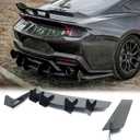 Rear Bumper Diffuser for Ford Mustang 2015-2023 V2 Style Glossy Black ABS Rear Spoiler Lip Only Fit with Dual Exhaust Version Drilling is Required (for Dual Exhaust Version)