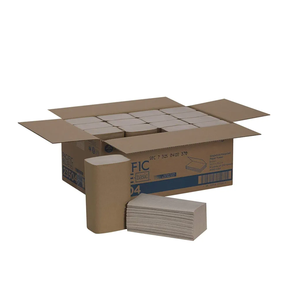 Georgia Pacific Blue Basic S-Fold Recycled Paper Towels by GP PRO (Georgia-Pacific), Brown, 23303, 250 Towels Pack