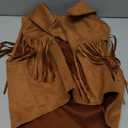 BEAUDRM Women's Tassel Vest 70s Hippie Faux Jacket Open Front Fringe Sleeveless Crop Vest Cowgirl Outfit
