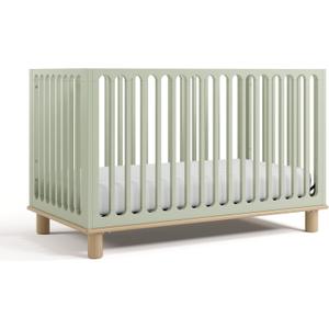 Storkcraft Sicily 3-in-1 Convertible Crib with Toddler Rail Included (Sage & Driftwood)  GREENGUARD Gold Certified, 100% Solid Wood, Converts to Toddler Bed, Fits Standard Crib Mattress