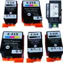 IDO Remanufactured for 215 T215 Ink Cartridges and T2950 Maintenance Box Compatible with WF-100 WF-110 Printer (3 Black, 2 Tri-Color, 1 T2950 Maintenance Box, 6 Packs)