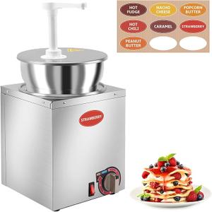 Electric Nacho Cheese Dispenser with Pump, 2.8Qt Nacho Cheese Warmer, Commercial Hot Fudge Warmer, 86~190℉ Adjustable Temp Nacho Cheese Sauce Warmer for Buffet Kitchen Cafeteria Home Party