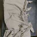 Linen Valance Curtain for Windows - Adjustable Tie Up Valance for Living Room & Bathroom Small Window Farmhouse Rustic Style Light Filtering Tie-up Shade 45 Inch Rod Pocket Natural (Neutral Beige) 45"L x 42"W