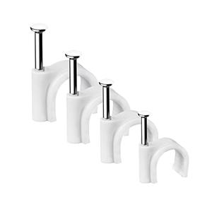 Abnii Cable Clips, 390 Pcs, 4mm 6mm 8mm 10mm, Wire Wall Clips with Steel Nails, Ethernet Cable Clips, Cable Tacks Coax Cable Clips, RG6 RG59 CAT6 RJ45 Cable Cord Clips, White…