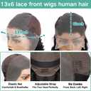 Body Wave Bob Wig Human Hair 13x6 Hd Lace Front 14 Inch 200 Density Short Bob Frontal Wigs for Women Glueless Wig Pre Plucked with Baby Hair Natural black