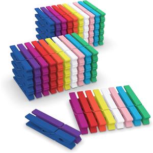 100 Pcs Colored Clothes Pins Wooden, Colored Clothespins for Crafts 2.9 Inch, Clothing Pins for Hanging Classroom
