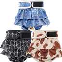 Reusable Dog Diapers Female Washable, Premium Doggie Diaper for Dogs, Pack of 3, Highly Absorbent Extra Extra Large Dog Diaper for Heat, Incontinence and Puppy Training(XXL)