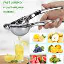 Heavy Duty Manual Citrus Juicer, Zinc Alloy Lemon, Lime, Orange Squeezer for Kitchen & Bar, Hand Press Juicer with Non-Slip Base, Easy to Clean, Ideal for Fresh Juice, Cocktails, Cooking