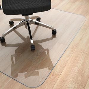 Yecaye Office Chair Mat for Hardwood Floor, 48"48" Clear Office Floor Mat, Computer&Desk Chair Mat, PVC Heavy Duty Floor Protector Chair Mats for Rolling Chairs, Can't be Used on Carpet (48" x 48", Transparent)