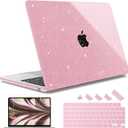 May Chen for 2026 MacBook Air 15 inch Case 2025 2024 2023 A3448 M5 A3241 M4 A3114 M3 A2941 M2 with Liquid Retina Display & Touch ID, Plastic Hard Shell with Keyboard Cover - Pink Glitter