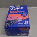 Ziploc Quart Food Storage Bags, Stay Open Design with Stand-Up Bottom, Easy to Fill, 80 Count