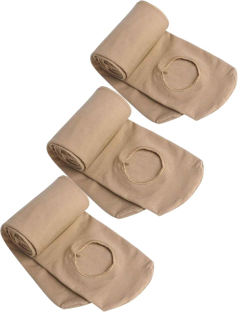 Daydance Toddler Girls Women Soft Ballet Convertible Tights for Dance, Gymnastics, Under Dress, 60D, 2-15 Years, Women Size (Tan-3 Packs-upgrade)