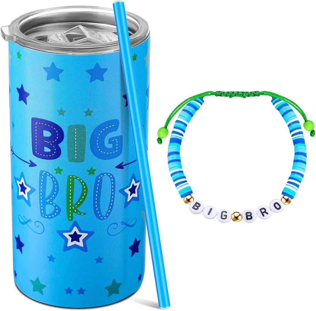 Maxcheck 2 Pcs Big Brother Gift 12 oz Big Brother Cup Stainless Steel Mug Blue Vacuum Insulated with Leak Proof Lid and Straw Bracelet for Little Boy Xmas Gifts Maxcheck 2 Pcs Big Brother Gift 12 oz Big Brother Cup Stainless Steel Mug Blue Vacuum Insulated with Leak Proof Lid and Straw Bracelet for Little Boy Xmas Gifts