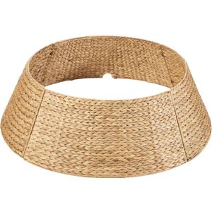 Best Choice Products 42in Christmas Tree Collar, Woven Hyacinth 4-Piece Holiday Rattan Tree Skirt Accessory for Home w/Cord Cut-Out - Natural