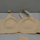 PoseFree Womens Seamless Wireless Supportive Bra Push Up Comfort Soft No Underwire Full Coverage T-Shirt Bra (X-Large, Nude)