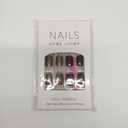 24pcs of Glittery Deep Purple Cat-eye Press-on Nails in Medium Square Shape + 1pc of Jelly Adhesive + 1 Buffer Stick, Suitable for Women's Daily Nail Decoration