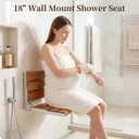 18" Wall Mount Shower Seat, Shower Bench Wall Mount for Inside Shower, Fold Down Shower Seat, Shower Seats for Adults