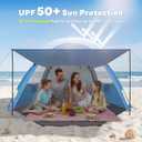 Gorich Beach Tent Sun Shelter with Canopy, Easy Setup UPF50+ UV Protection Sun Shade for 3-4 Person, Lightweight & Compact Beach Umbrella for Family Travel