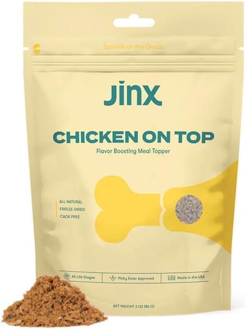Jinx Premium Freeze-Dried Dog Food Toppers, Chicken on Top - Healthy & Natural Meal Toppers for Dogs with Real Chicken with Real Ingredients & No Fillers - Pet Products for All Lifestages - 3oz (EXP 09/17/26)