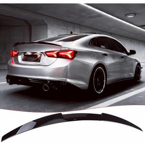 STSEV01 Rear Spoiler Wing Fit for Chevrolet Chevy Malibu L/LS/LT/RS/Premier/Malibu Hybrid 2016-2025, Painted Glossy Black Sporty Style DeckLid Lip Exterior Accessories