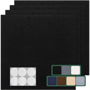 Carpet Tile 20 Pack 24” X 24” Self Adhesive Carpet Floor Tiles Anti-Slip Squares Peel and Stick Floor Tilel DIY Installation for Bedroom(Black)