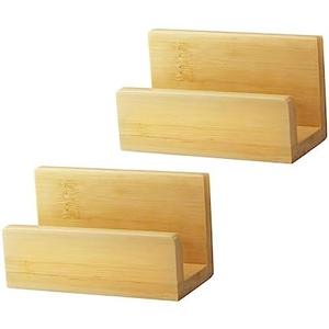 TEHAUX 2pcs Desktop Business Card Holder Display Multifunctional Name Card Organizer for Office Supplies Desk Decoration Accessories