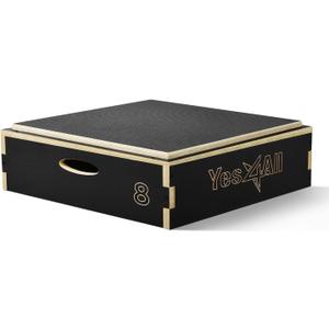 Yes4All 3 in 1 Wooden Plyo Box, Plyometric Box Platform for Jump Training, Jump Boxes for Home Gym Exercise and Outdoor Workout