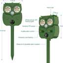 Solar Ultrasonic Animal Repellent Outdoor 2PCS, Cat Squirrel Deer Repellent Devices with Waterproof Animal Deterrent for Garden Yard Farm