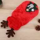 POPETPOP Dog Deer Costume Christmas Dog Costume : Flannel Reindeer Xmas Clothes with Elk Antlers Christmas Hoodies Outfit for Small s(XS)