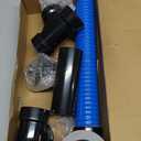 (1 Pack) Yariwiz 1-1/2" Matte Black Bathtub Tub Drain Kit Blue Elastic Tube Bath Waste Overflow Drain Tube Assembly with Universal Lift & Turn Bathtub Drain and Overflow Faceplate Matte Black