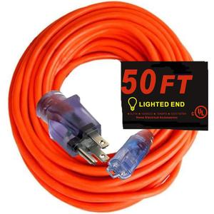 Century 50 ft 10 gauge extension cord - Extension Cord With Lighted Ends (50 Orange)