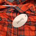 Senert Women's Button Down Nightgowns V Neck Nightshirt Long Sleeve Sleepwear Soft Pajamas Dress Red Green Plaid, Medium