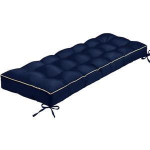 Outdoor Bench Cushion, Tufted Patio Seat Pad for Garden Bench, Porch Swing, Indoor/Outoor Furniture (Blue, 42X16X4)