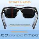 ANDWOOD Fit Over Glasses Polarized Sunglasses for Women Men Oversized Square Shades UV400 Protection