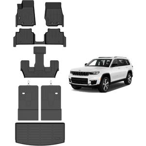 AIPOILTPE Floor mats Custom for 2021-2025 Grand Cherokee L(for 6 Seats) | All-Weather | Easy to Clean | All-Round Protection Full Set Automobile mats Accessories.
