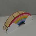 Bright Creations Rainbow Wooden Pen Holder for Desk Accessories, Cute School Supplies (12.6 x 5.04 x 2.32 In)