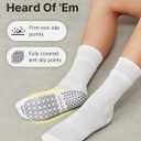 YOTTOY Pilates Grip Socks for Women - Non-Slip Yoga Grip Socks, Perfect for Yoga, Dance,Pure Barre, and Workouts (White)