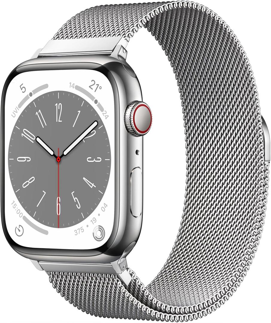 Original Stainless Steel Milanese Loop Compatible with Apple Watch Band 38mm 40mm 41mm 42mm 44mm 45mm 46mm 49mm, Magnetic Clasp Band for iWatch Series 11 10 9 8 7 6 5 4, SE 3 2 1 Ultra3 2, Women & Men