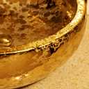 Gold Vessel Sinks Bowl Luxury Gold Glazed Ceramic Vanity Top Sink for Restroom Bathroom Bar Dia.16.4"Size, 16.34"L x 16.34"W x 5.91"H